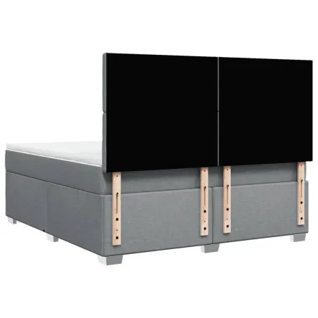 Sommier à lattes de lit avec matelas Gris clair 180x200cm Tissu