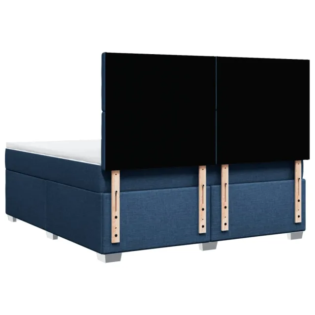 Sommier à lattes de lit avec matelas Bleu 180x200 cm Tissu