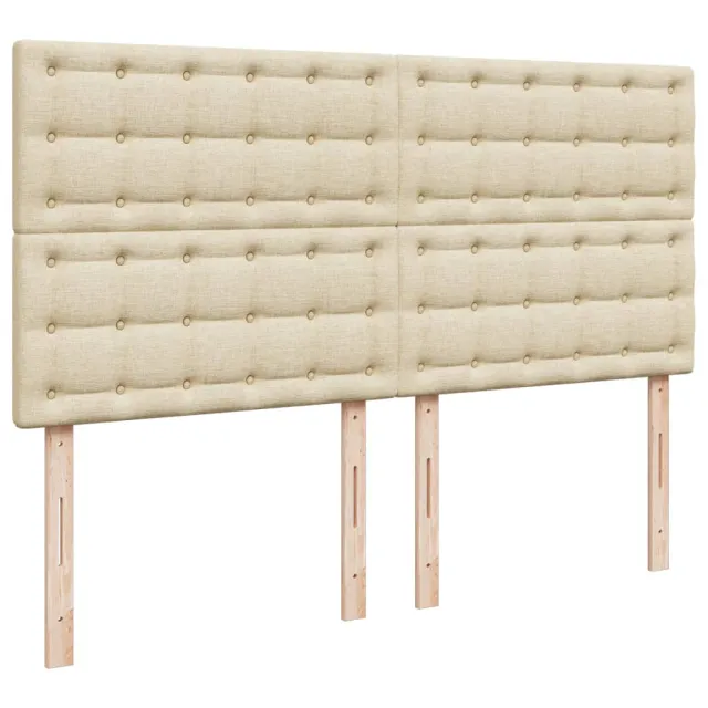 Sommier à lattes de lit avec matelas Crème 200x200 cm Tissu