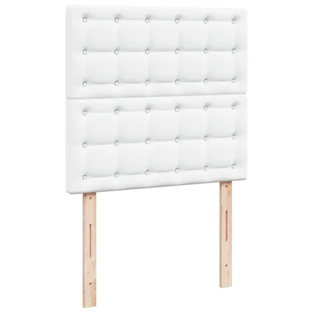 Sommier à lattes de lit avec matelas Blanc 80x200 cm Similicuir