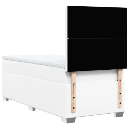 Sommier à lattes de lit avec matelas Blanc 80x200 cm Similicuir