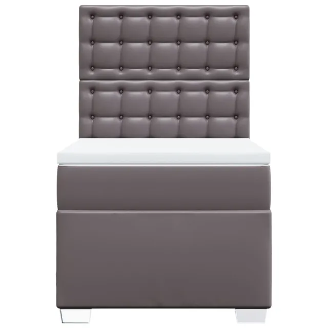 Sommier à lattes de lit avec matelas Gris 80x200 cm Similicuir