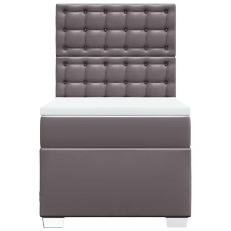 Sommier à lattes de lit avec matelas Gris 80x200 cm Similicuir