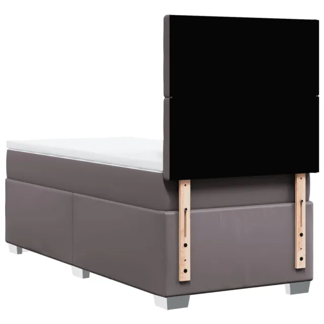 Sommier à lattes de lit avec matelas Gris 80x200 cm Similicuir