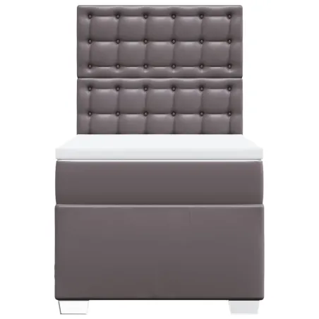 Sommier à lattes de lit avec matelas Gris 90x190 cm Similicuir