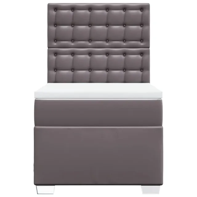 Sommier à lattes de lit avec matelas Gris 100x200 cm Similicuir