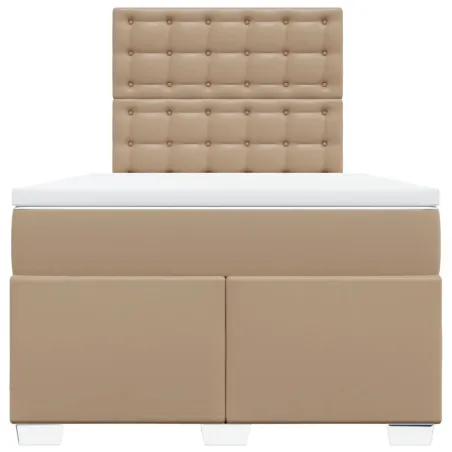 Lit à sommier tapissier avec matelas cappuccino 120x190cm similicuir