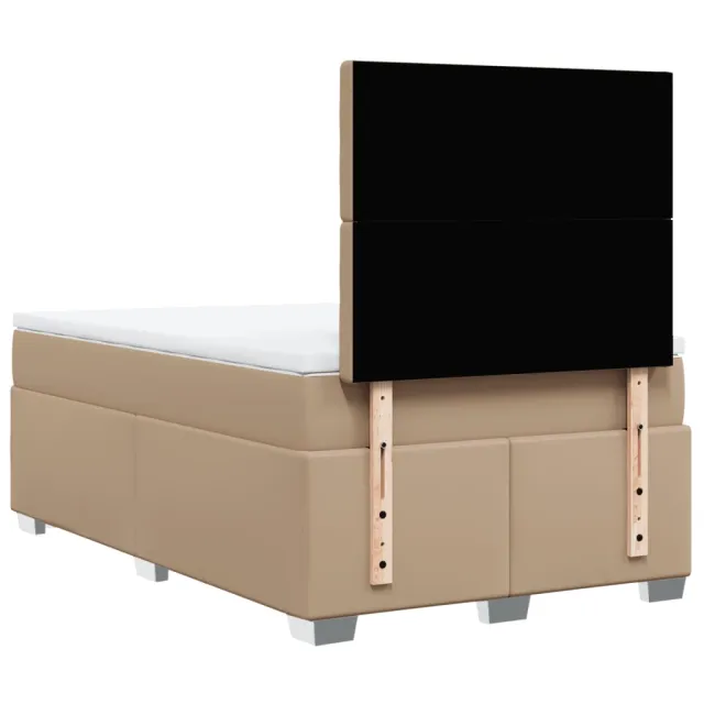 Lit à sommier tapissier avec matelas cappuccino 120x190cm similicuir