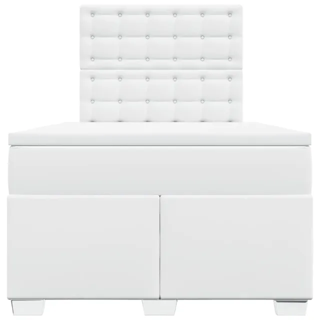 Sommier à lattes de lit avec matelas Blanc 120x200cm Similicuir