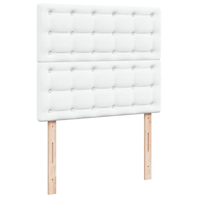 Sommier à lattes de lit avec matelas Blanc 120x200cm Similicuir