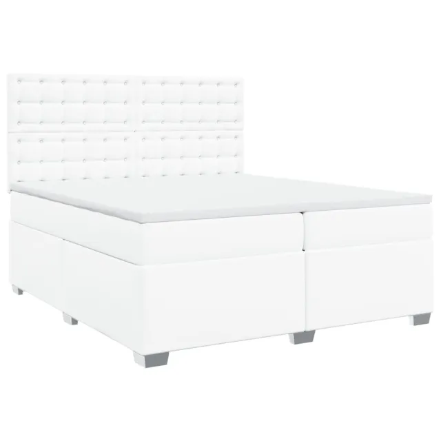 Sommier à lattes de lit avec matelas Blanc 200x200cm Similicuir