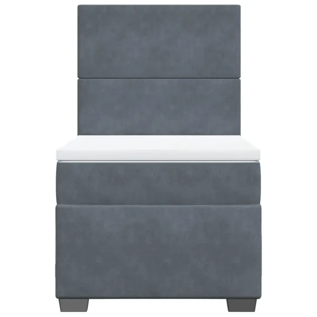 Sommier à lattes de lit et matelas Gris foncé 80x200 cm Velours