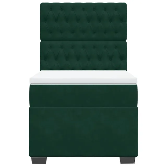 Sommier à lattes de lit et matelas Vert foncé 80x200 cm Velours