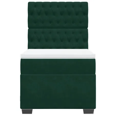 Sommier à lattes de lit et matelas Vert foncé 80x200 cm Velours