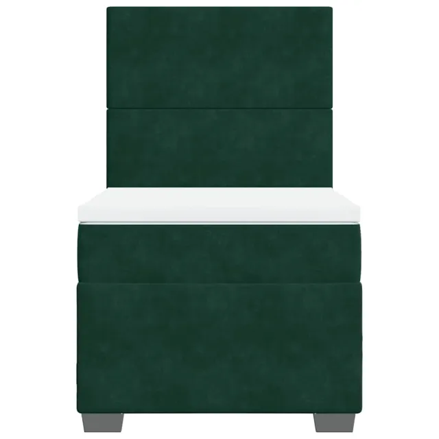 Sommier à lattes de lit avec matelas Vert foncé 90x190 cm