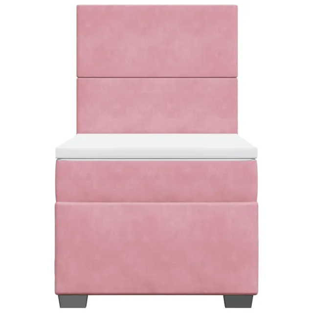 Sommier à lattes de lit avec matelas Rose 90x190 cm Velours