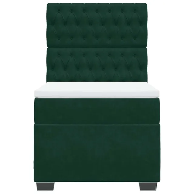 Sommier à lattes de lit avec matelas Vert foncé 90x190 cm
