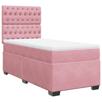 Sommier à lattes de lit avec matelas Rose 90x190 cm Velours 2