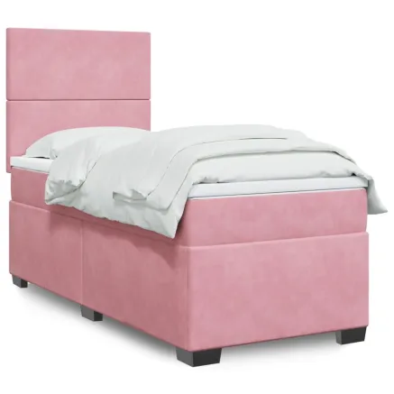 Sommier à lattes de lit avec matelas Rose 90x200 cm Velours