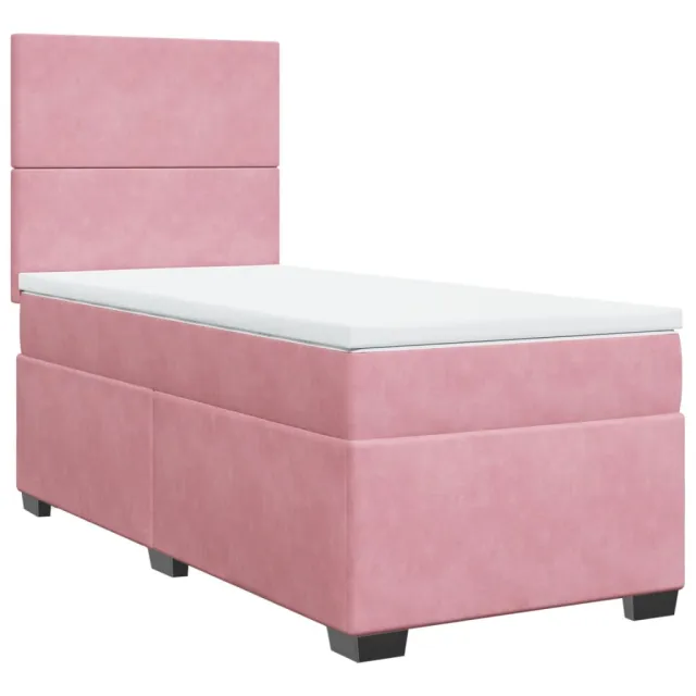 Sommier à lattes de lit avec matelas Rose 90x200 cm Velours