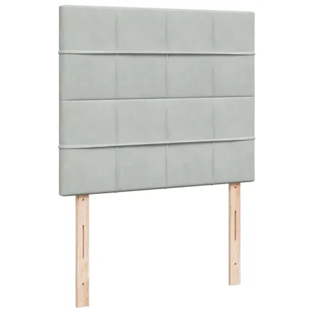 Sommier à lattes de lit et matelas gris clair 120x190cm velours