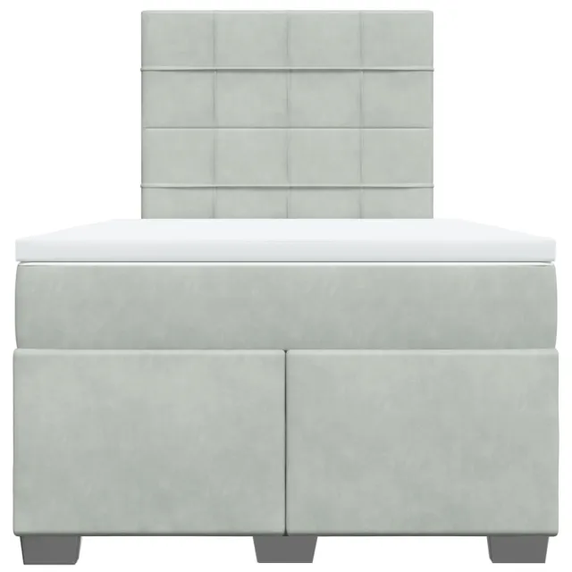 Sommier à lattes de lit et matelas Gris clair 120x200cm Velours