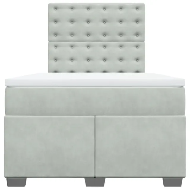 Sommier à lattes de lit et matelas Gris clair 120x200cm Velours