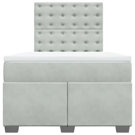 Sommier à lattes de lit et matelas Gris clair 120x200cm Velours