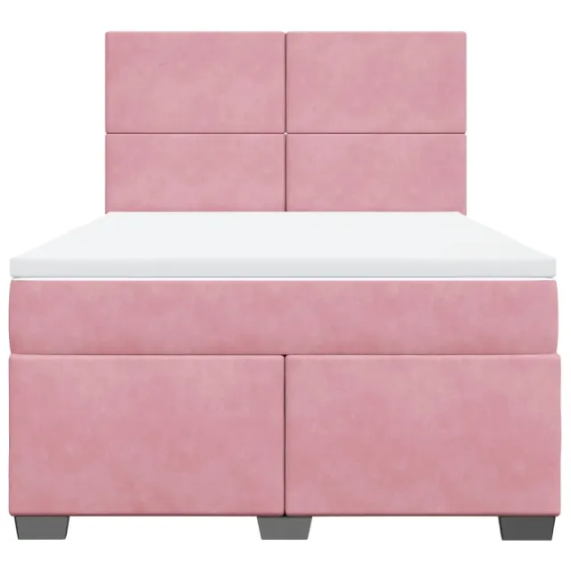 Sommier à lattes de lit avec matelas Rose 140x190 cm Velours