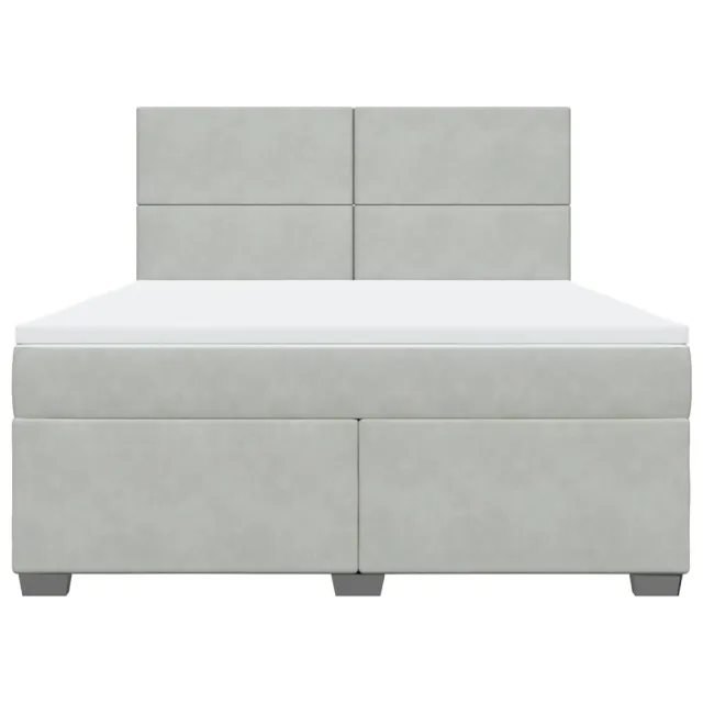 Sommier à lattes de lit et matelas Gris clair 180x200cm Velours