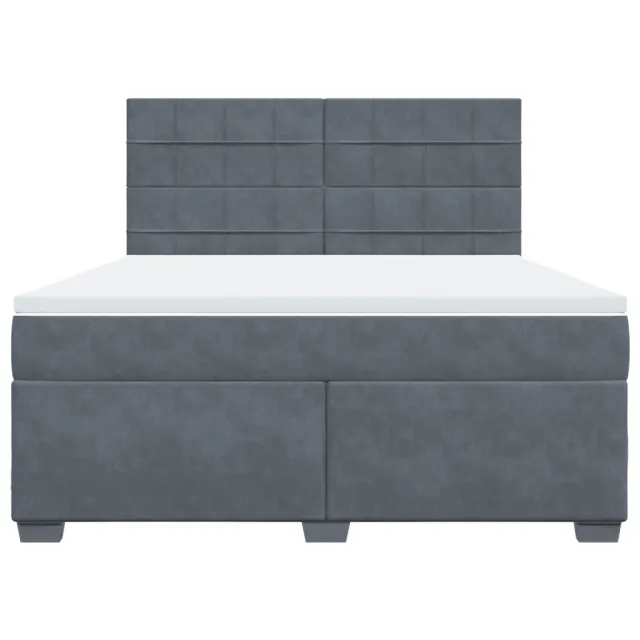 Sommier à lattes de lit et matelas Gris foncé 180x200cm Velours