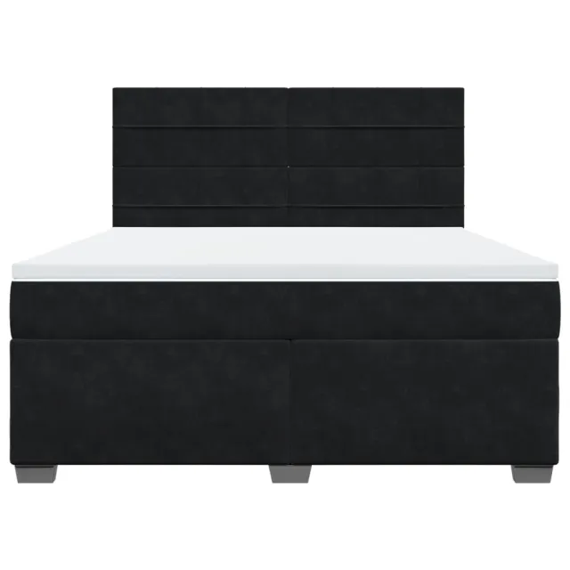 Sommier à lattes de lit avec matelas Noir 180x200 cm Velours