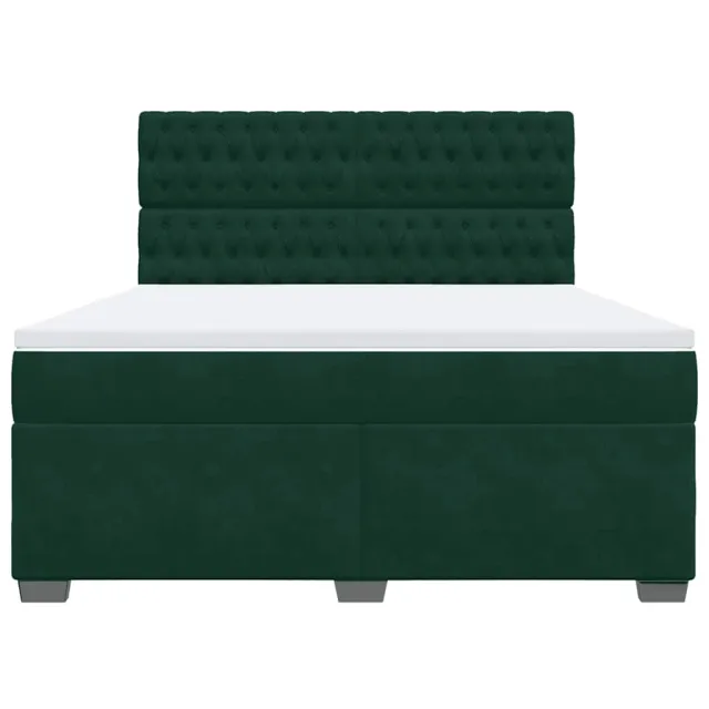 Sommier à lattes de lit et matelas Vert foncé 180x200cm Velours