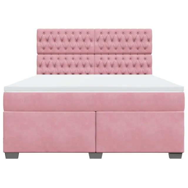 Sommier à lattes de lit avec matelas Rose 180x200 cm Velours