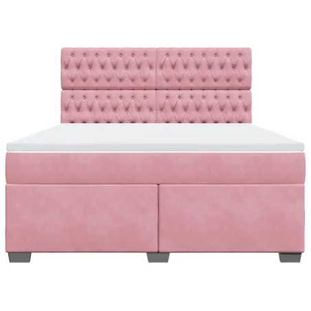 Sommier à lattes de lit avec matelas Rose 180x200 cm Velours