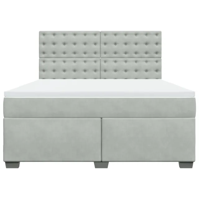 Sommier à lattes de lit et matelas Gris clair 180x200cm Velours