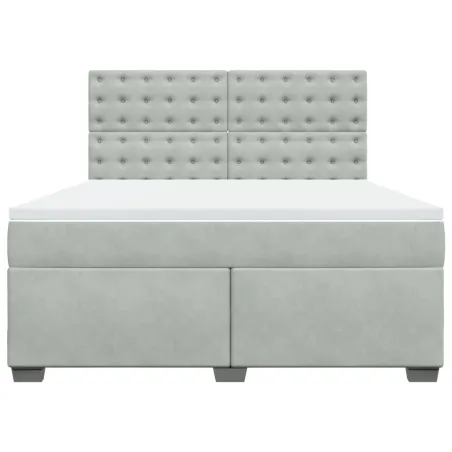 Sommier à lattes de lit et matelas Gris clair 180x200cm Velours