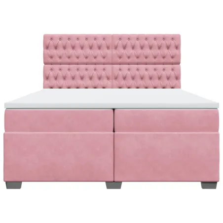 Sommier à lattes de lit avec matelas Rose 200x200 cm Velours