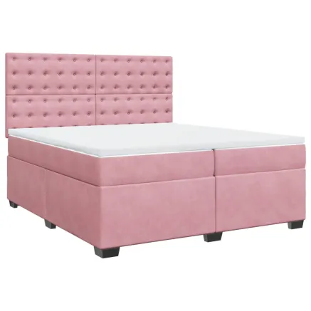 Sommier à lattes de lit avec matelas Rose 200x200 cm Velours 2
