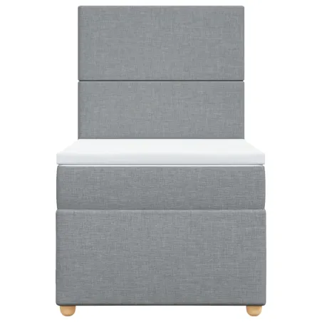 Sommier à lattes de lit avec matelas gris clair 80x200 cm tissu