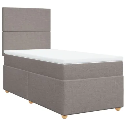 Sommier à lattes de lit avec matelas Taupe 80x200 cm Tissu 2