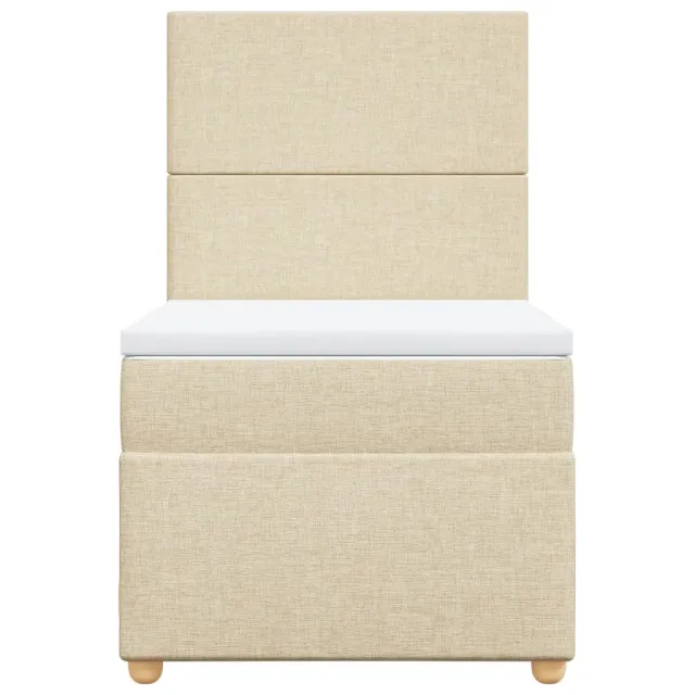 Sommier à lattes de lit avec matelas Crème 80x200 cm Tissu