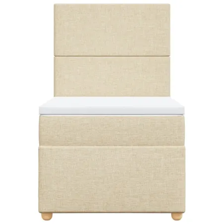 Sommier à lattes de lit avec matelas Crème 80x200 cm Tissu