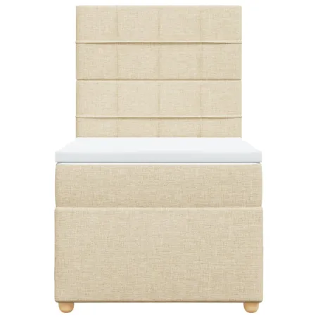 Sommier à lattes de lit avec matelas Crème 80x200 cm Tissu