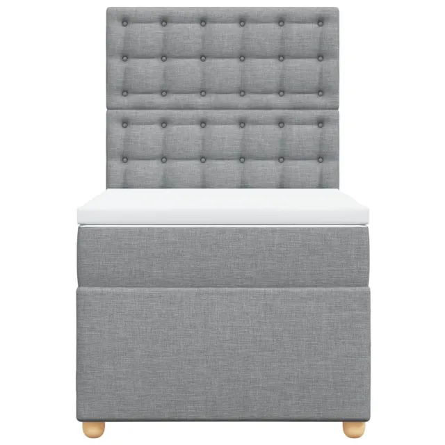 Sommier à lattes de lit avec matelas gris clair 80x200 cm tissu