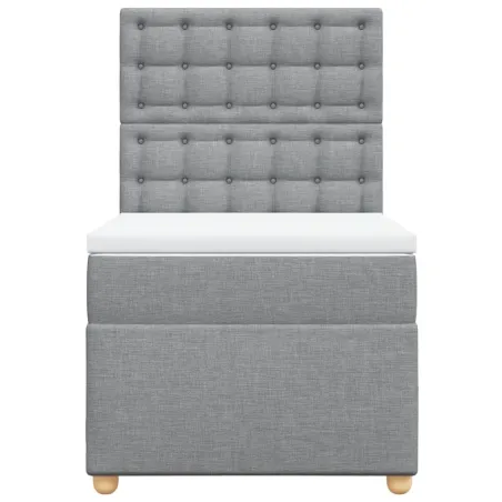 Sommier à lattes de lit avec matelas gris clair 80x200 cm tissu