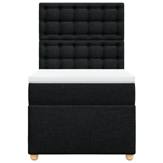 Sommier à lattes de lit et matelas Noir 80x200 cm Tissu