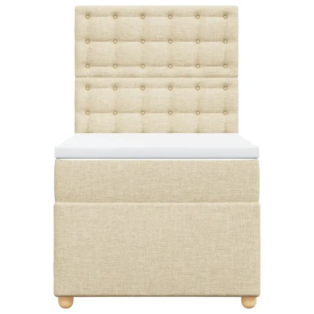 Sommier à lattes de lit avec matelas Crème 80x200 cm Tissu
