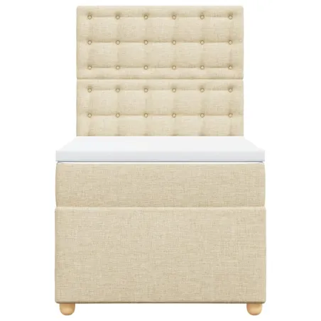 Sommier à lattes de lit avec matelas Crème 80x200 cm Tissu