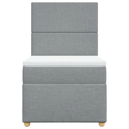 Sommier à lattes de lit et matelas Gris clair 90x190 cm Tissu